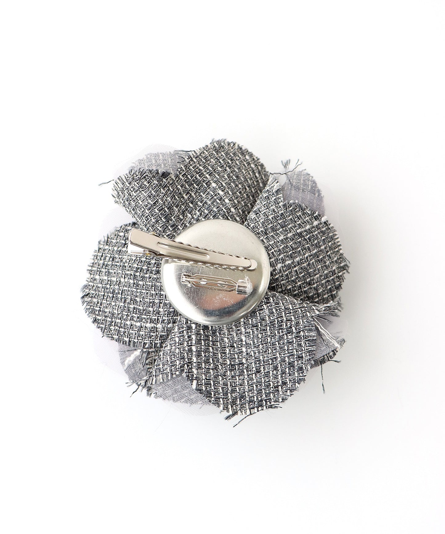 ツイードフラワーコサージュ