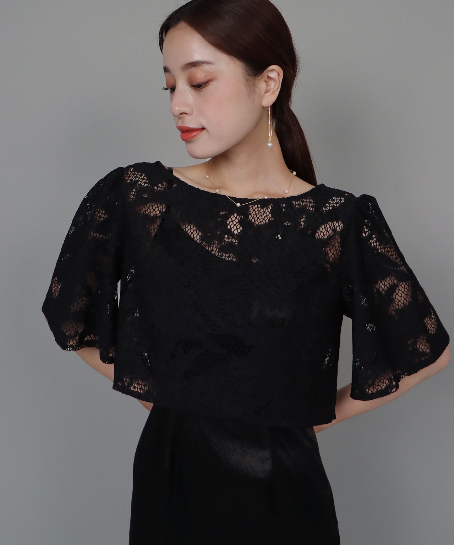 【SALE】日本製 レースボレロ+キャミソールワンピースドレス
