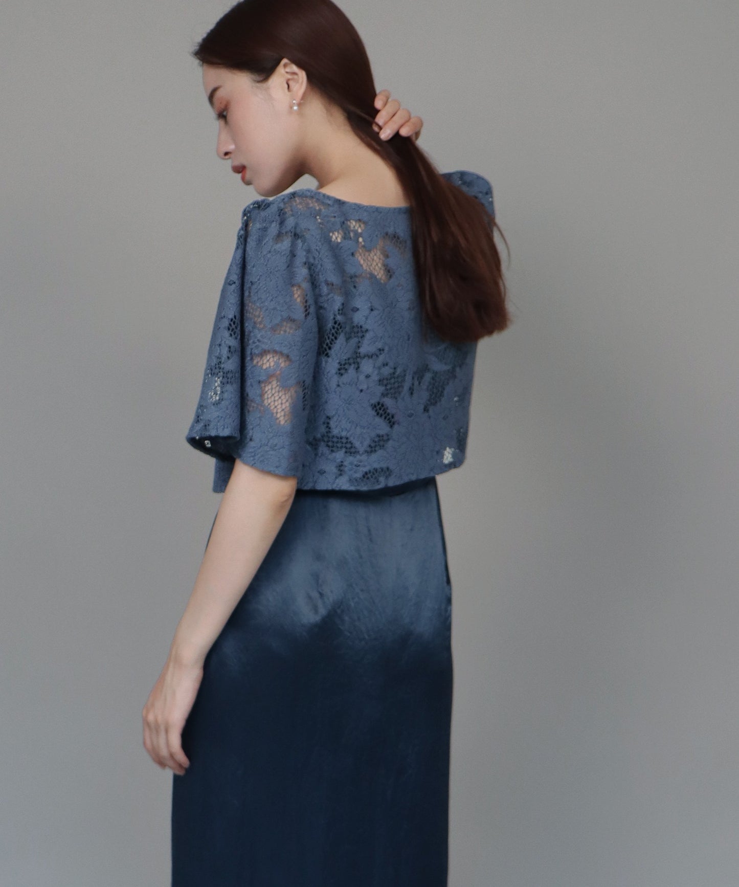 【SALE】日本製 レースボレロ+キャミソールワンピースドレス