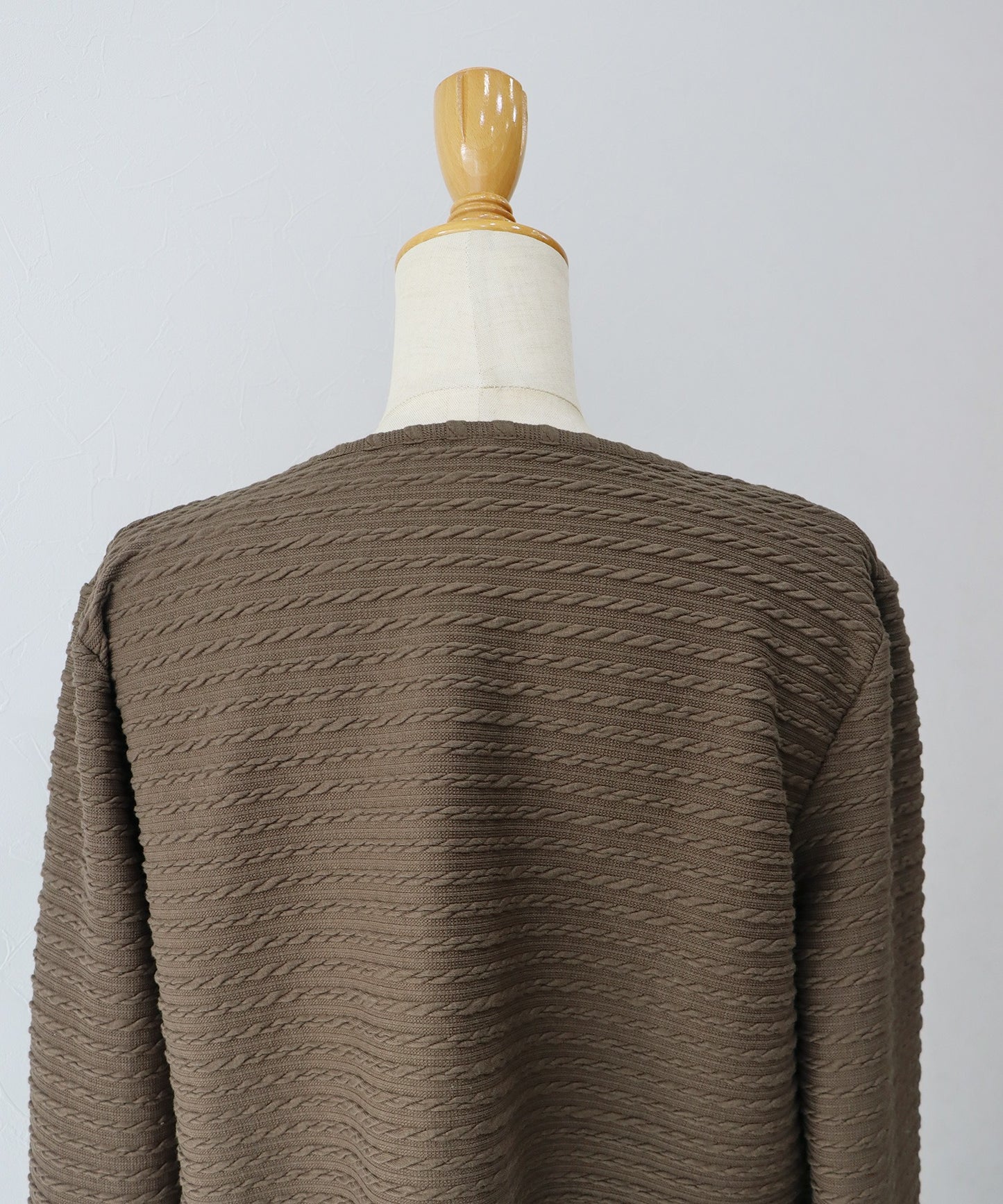 케이블 무늬 리본 가디건