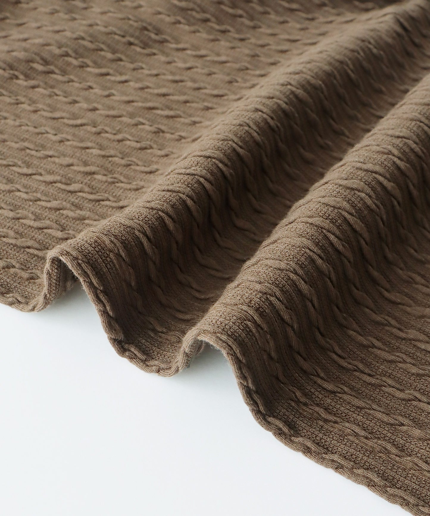 케이블 무늬 리본 가디건