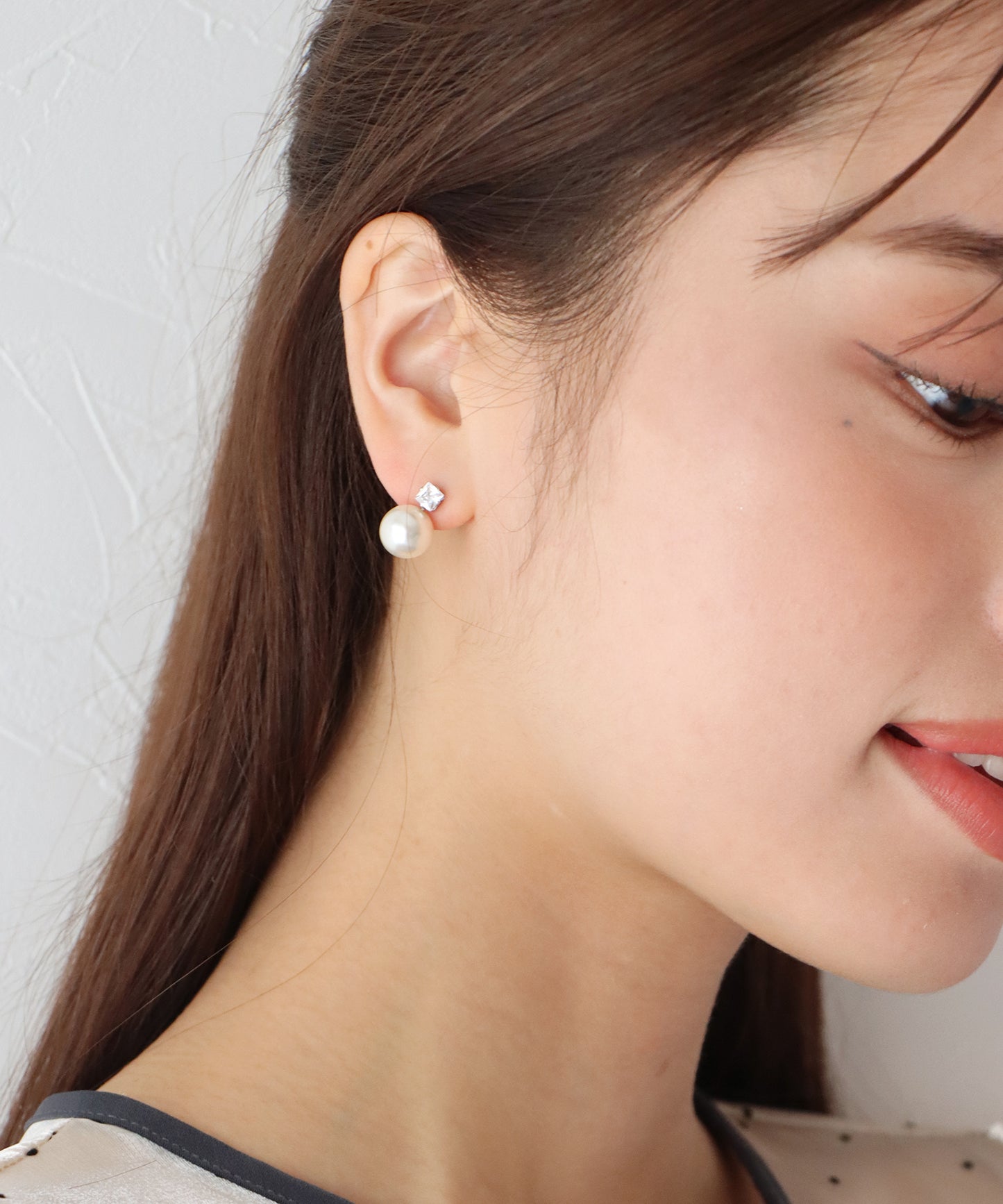 パール&クリアビジューピアス【ネコポス】