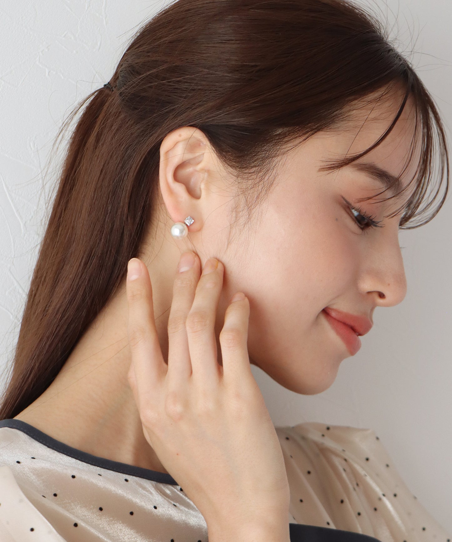 パール&クリアビジューピアス【ネコポス】