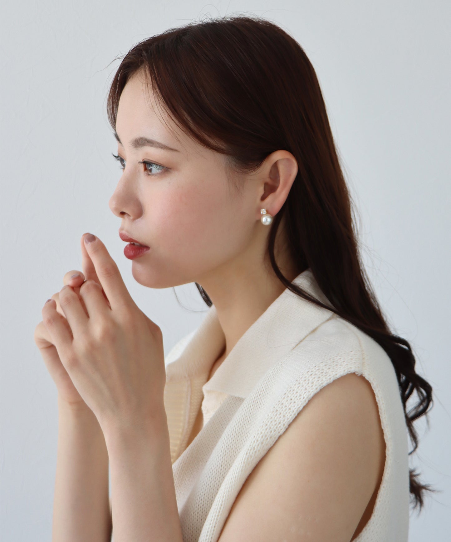 パール&クリアビジューピアス【ネコポス】