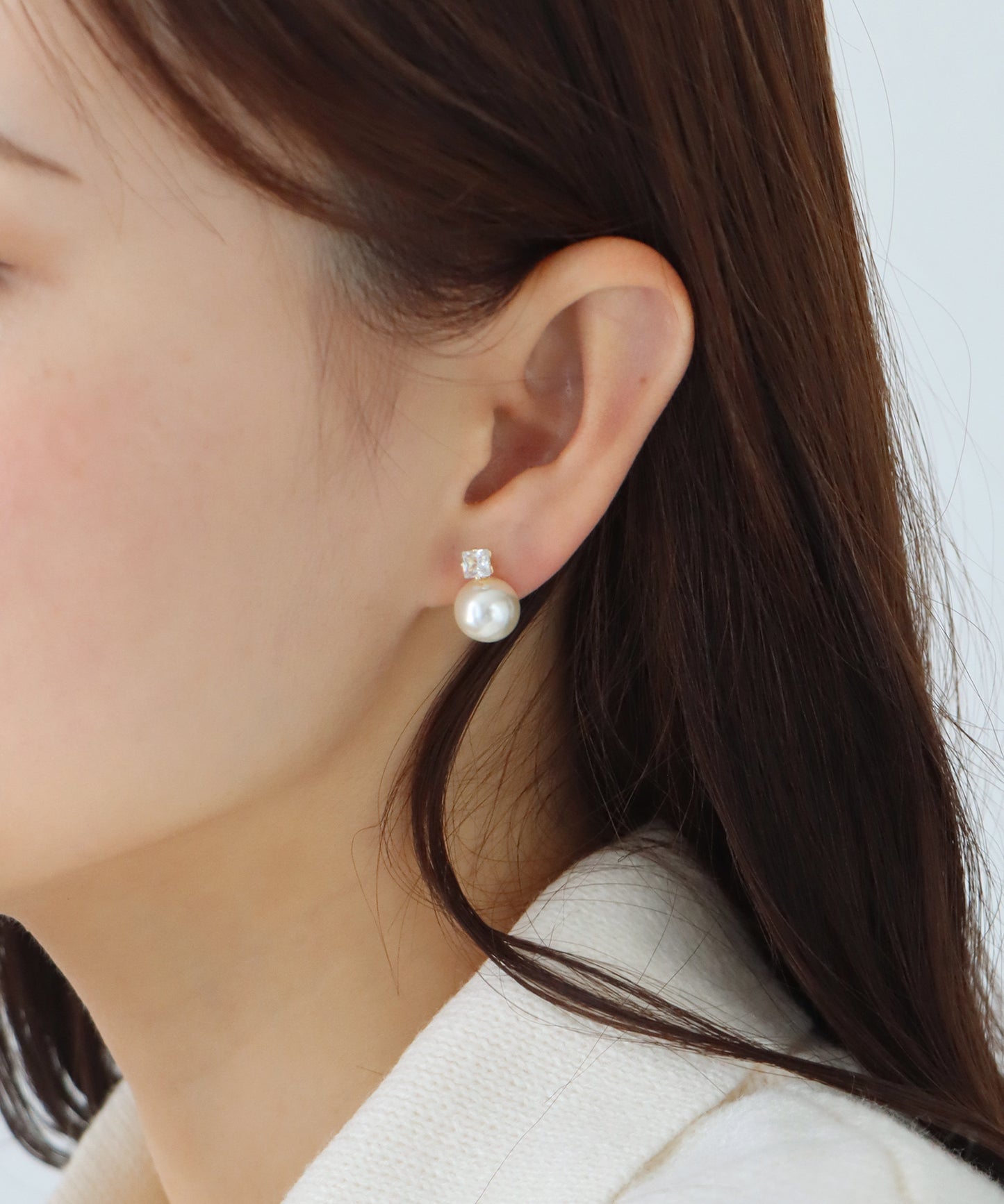 パール&クリアビジューピアス【ネコポス】