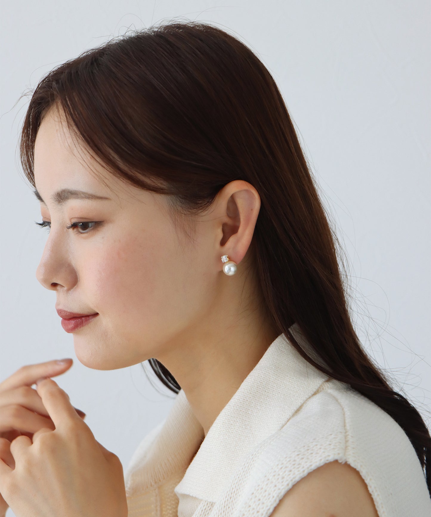 パール&クリアビジューピアス【ネコポス】