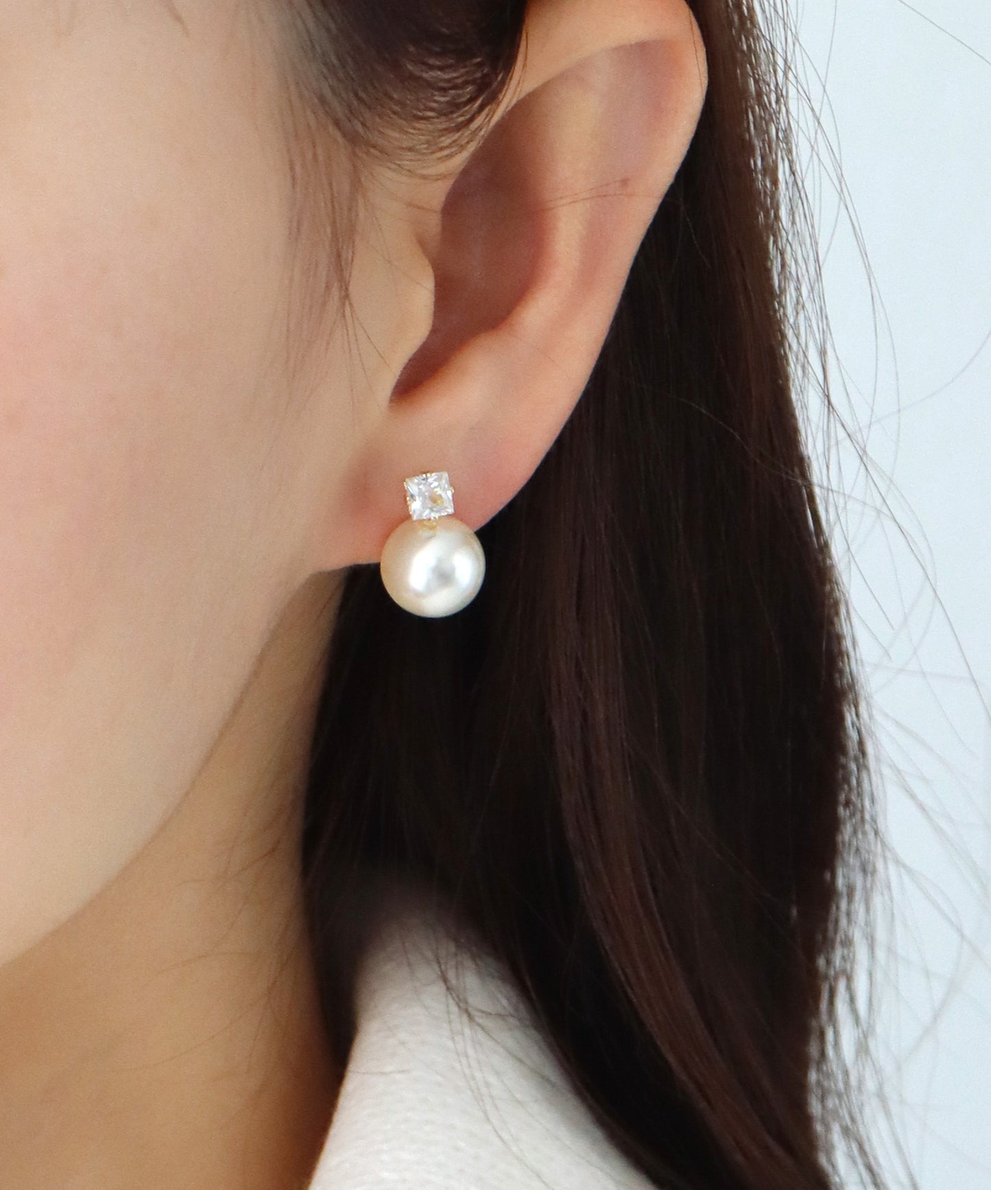 パール&クリアビジューピアス【ネコポス】