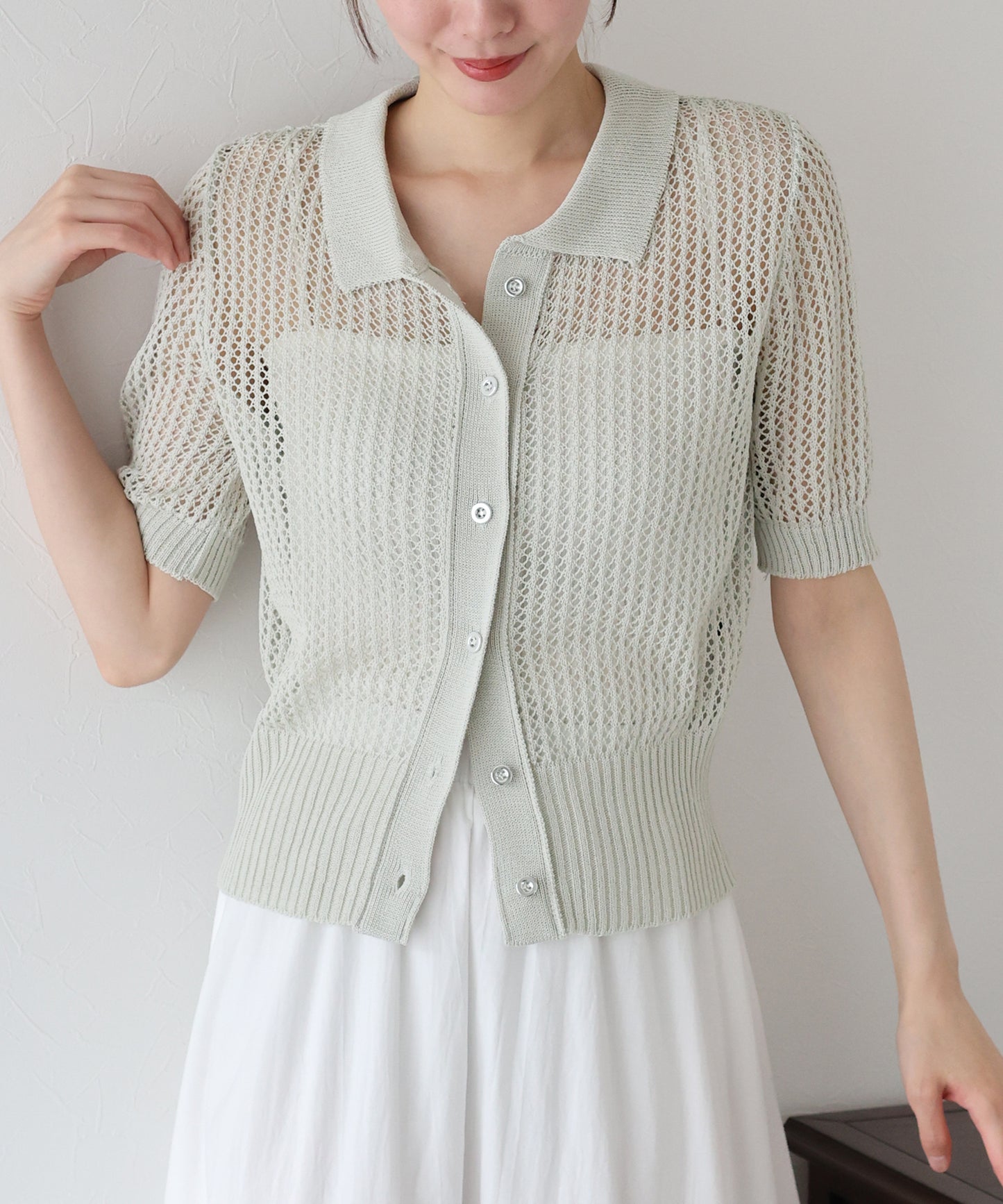【TIME SALE】メッシュポロニット