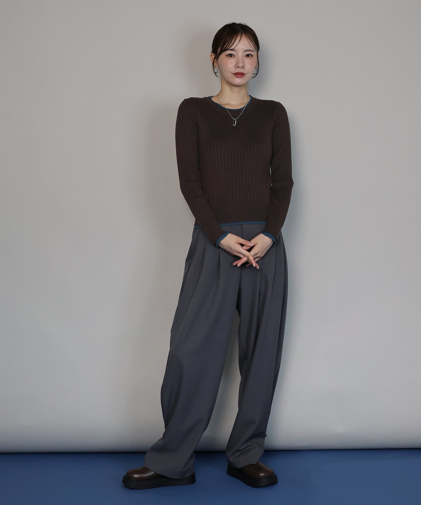 レイヤードランダムリブニット[ J by blue ]