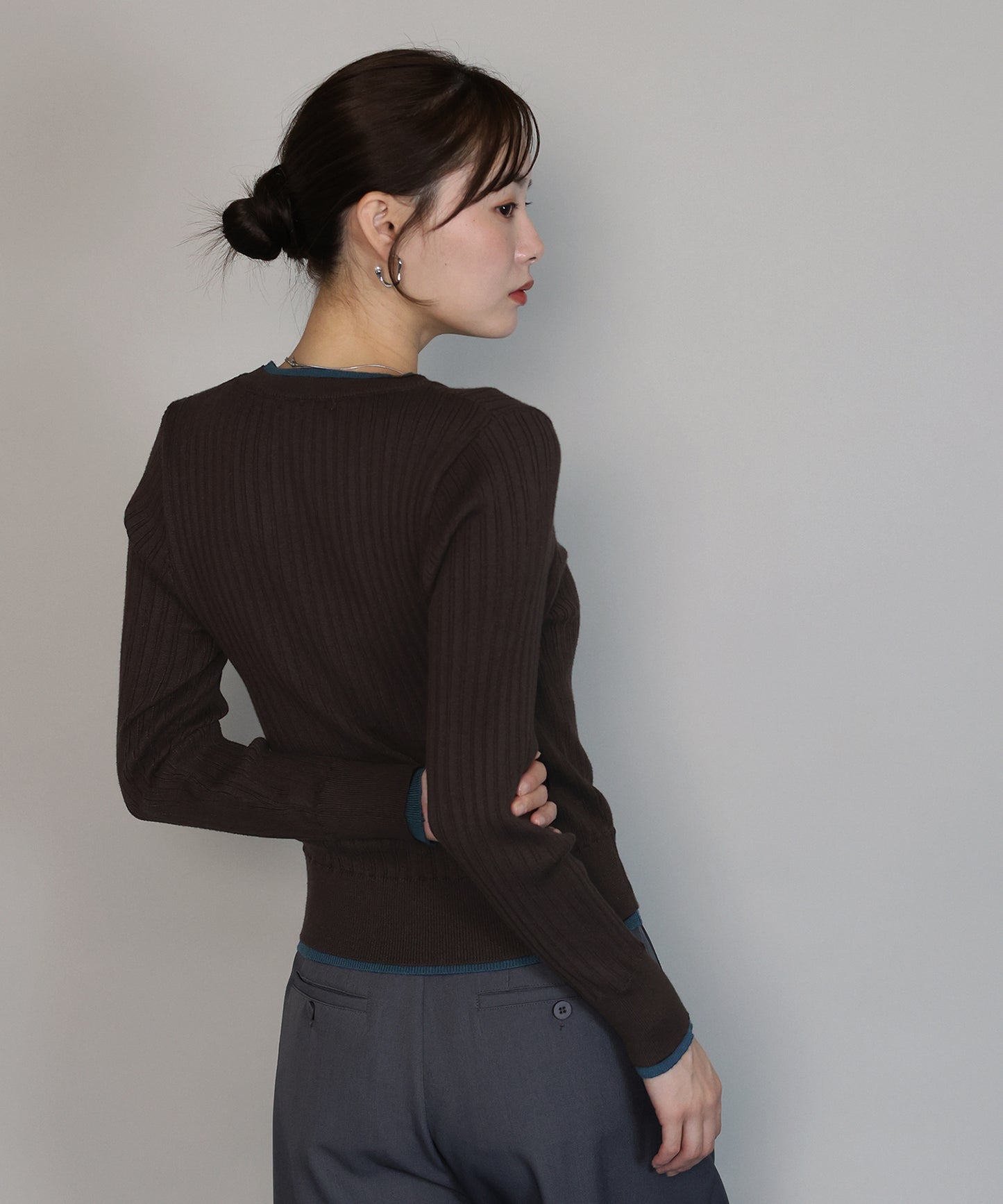 レイヤードランダムリブニット[ J by blue ]