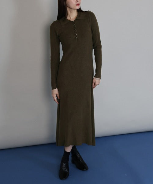 【早割5％OFF】ポロリブニットワンピース[ J by blue ]