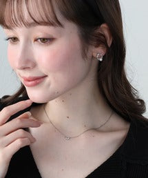 トリプルジルコニアネックレス / サージカルステンレス【ネコポス】