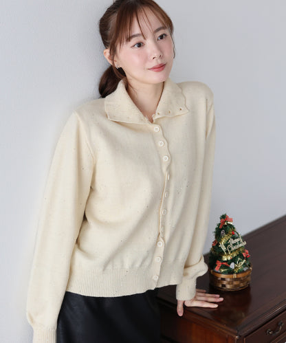 【早割5％OFF】ハイネックスパンコールニット