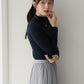 【TIME SALE】ウール混ベーシックハイネックニット