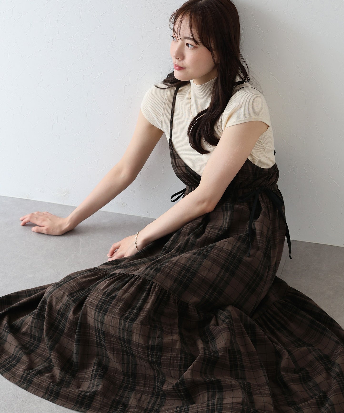 サイドリボンキャミワンピース