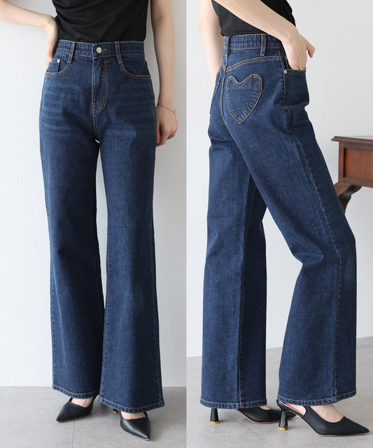 【TIME SALE】ハートポケットフレアデニムパンツ