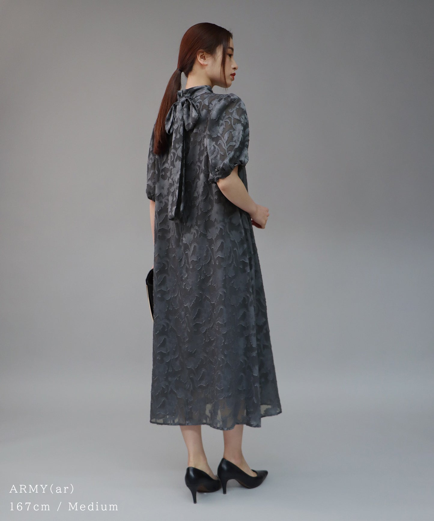 일본제 이너 첨부 백 리본 재가드 드레스