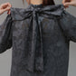 【TIME SALE】日本製 インナー付きバックリボンジャガードドレス