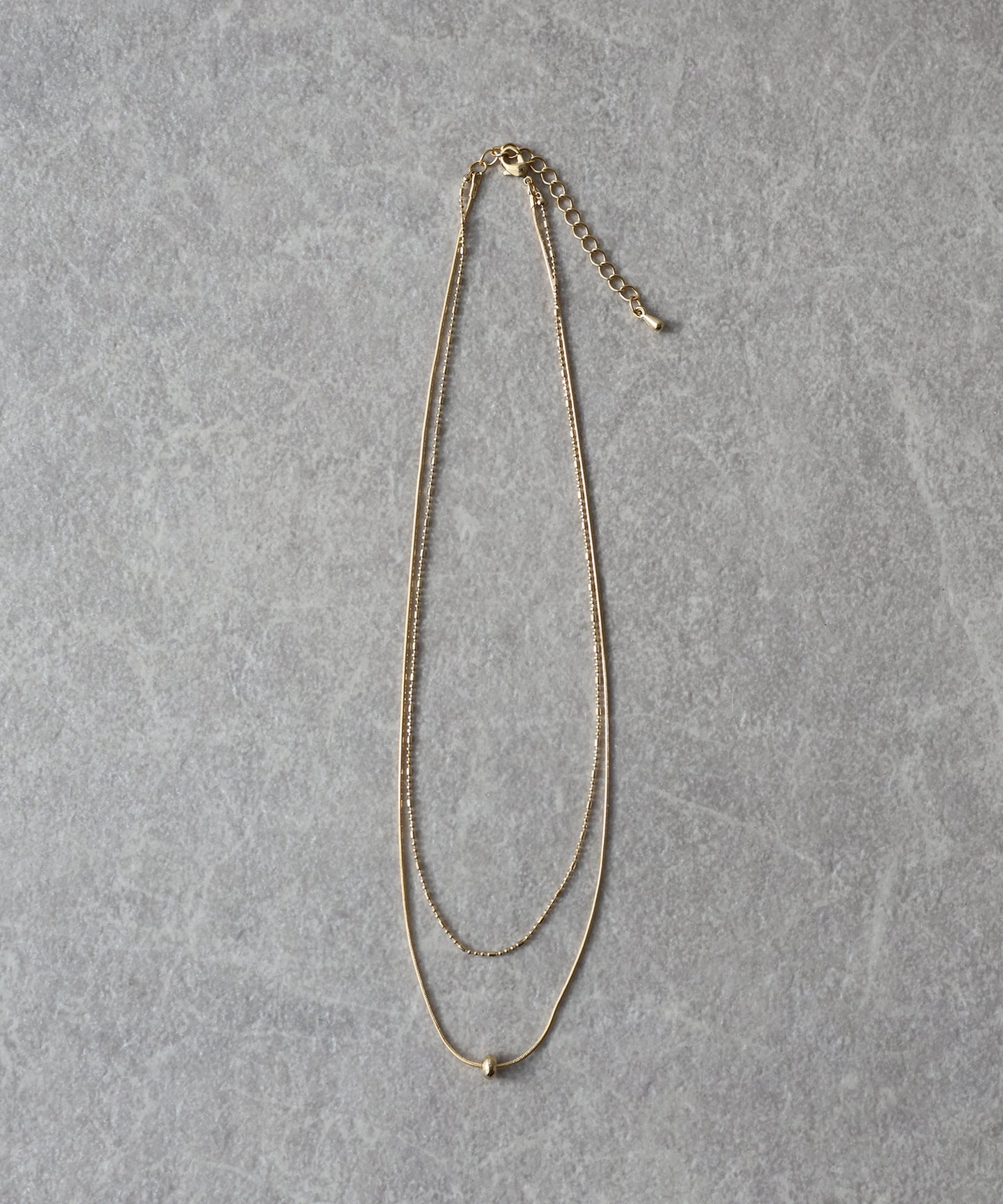 メタルモチーフ2連ネックレス/ ニッケルフリー【ネコポス】