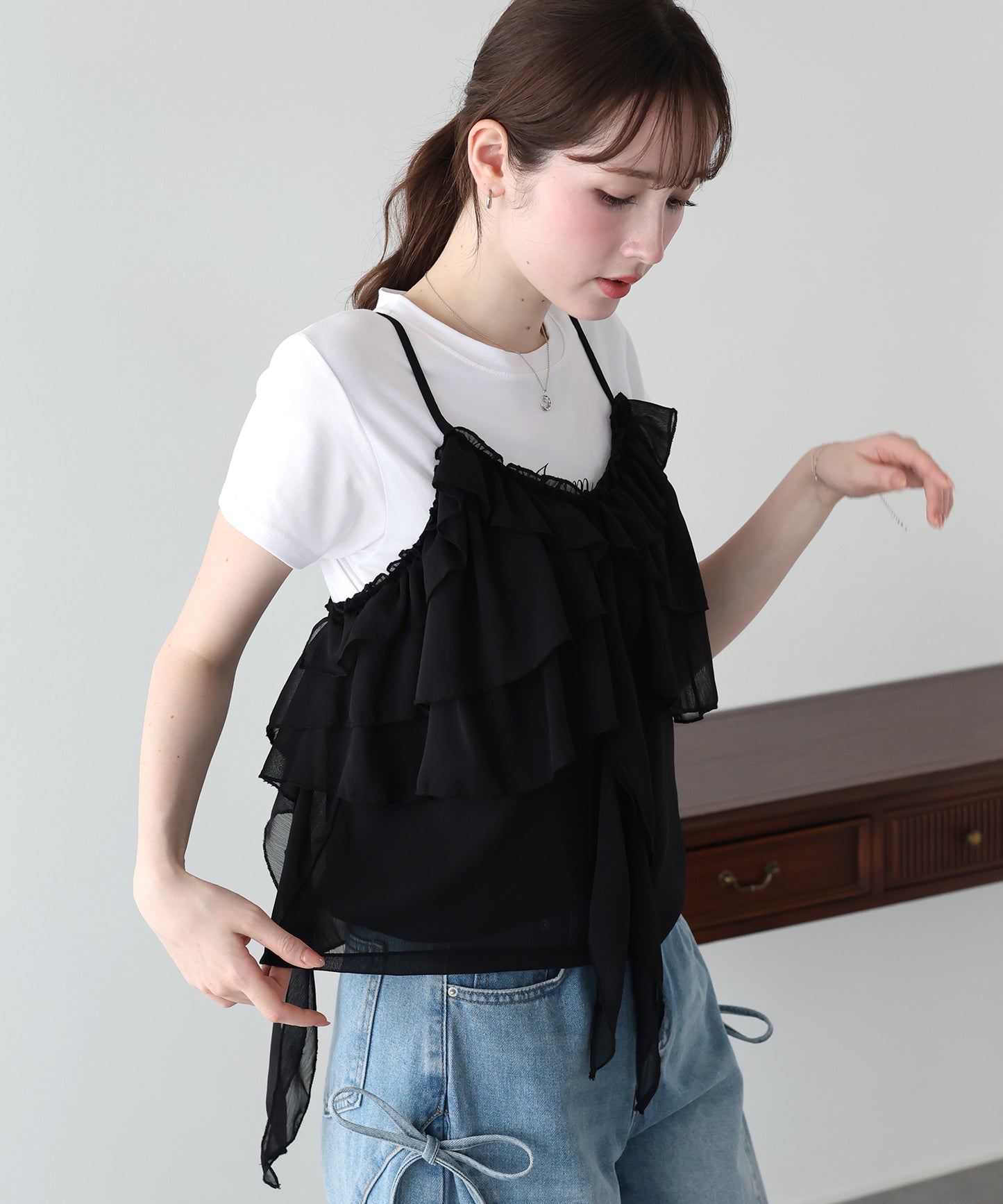 【早割5％OFF】シフォンティアードキャミソール【メール便】