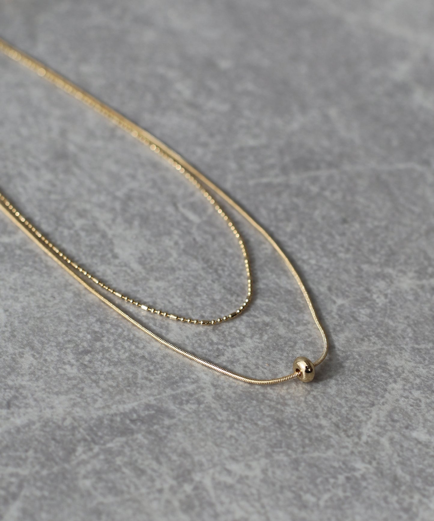 メタルモチーフ2連ネックレス/ ニッケルフリー【ネコポス】