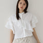 【新商品限定5％OFF（木）】[J by blue] 半袖フリルシャツ