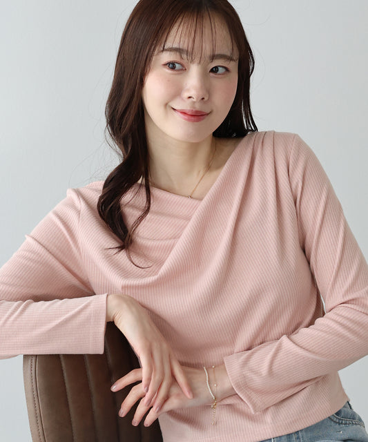 ドレープネックリブカットソー【ネコポス】