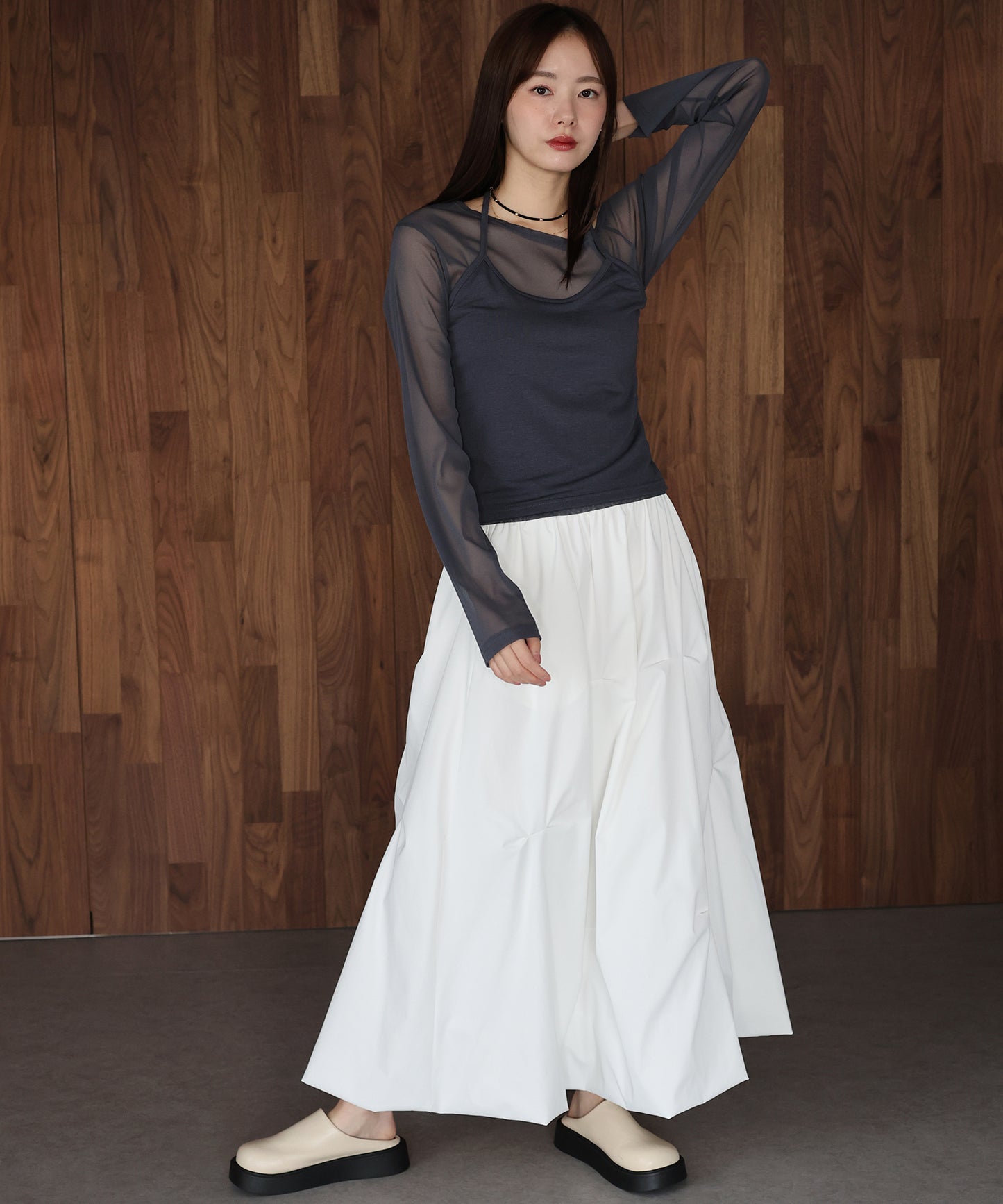 ランダムタックバルーンスカート[J by blue]