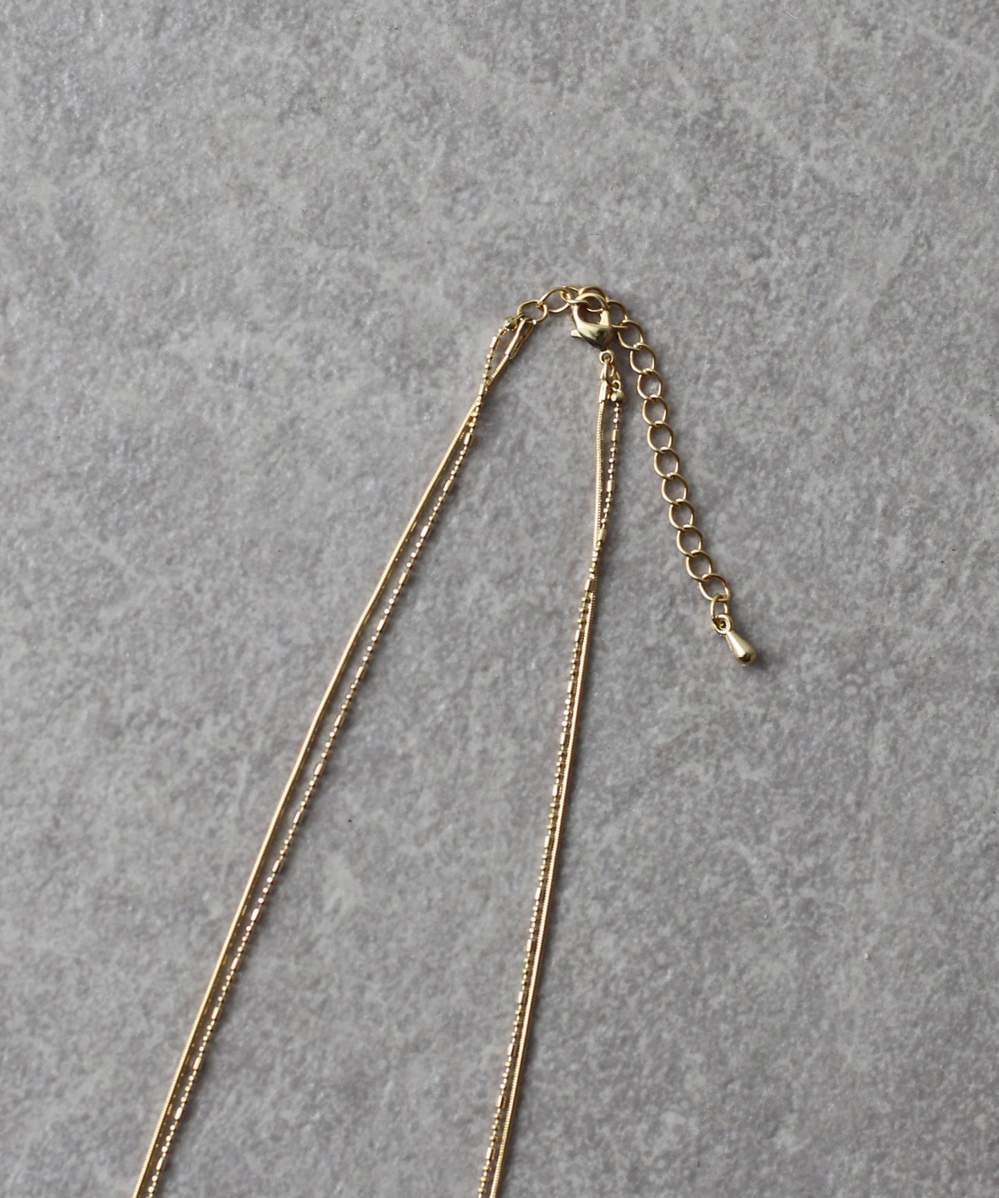 メタルモチーフ2連ネックレス/ ニッケルフリー【ネコポス】