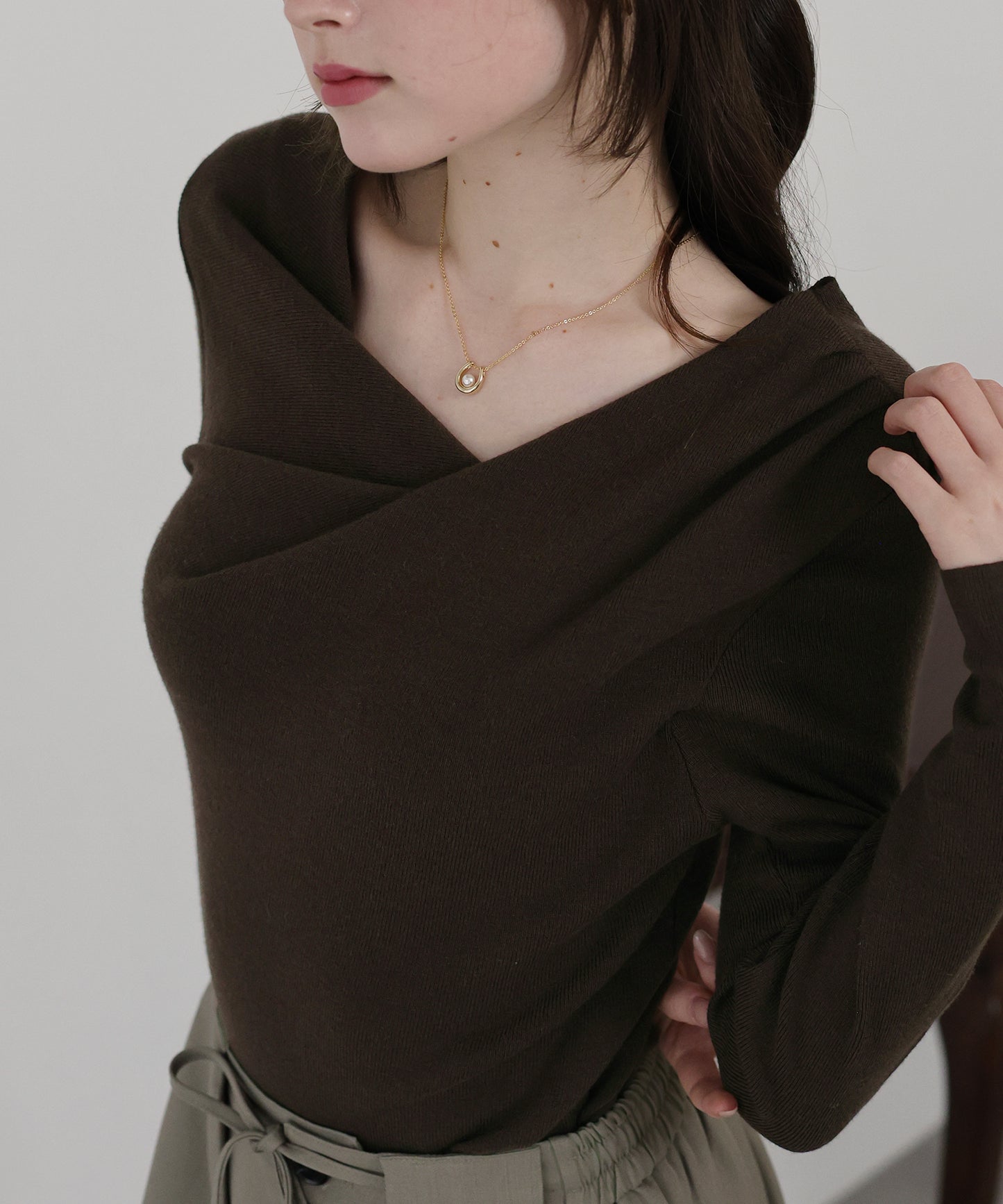 ドレープネックニット【ネコポス】