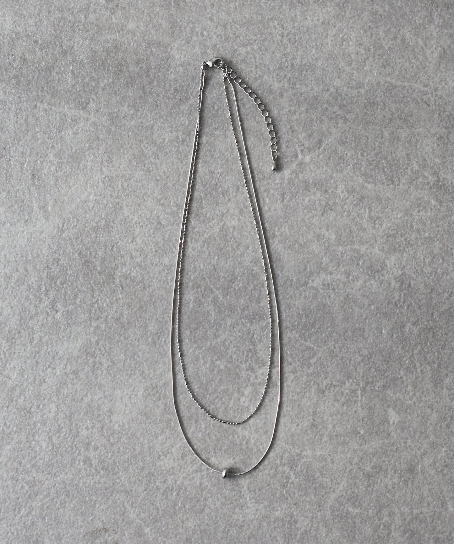 メタルモチーフ2連ネックレス/ ニッケルフリー【ネコポス】