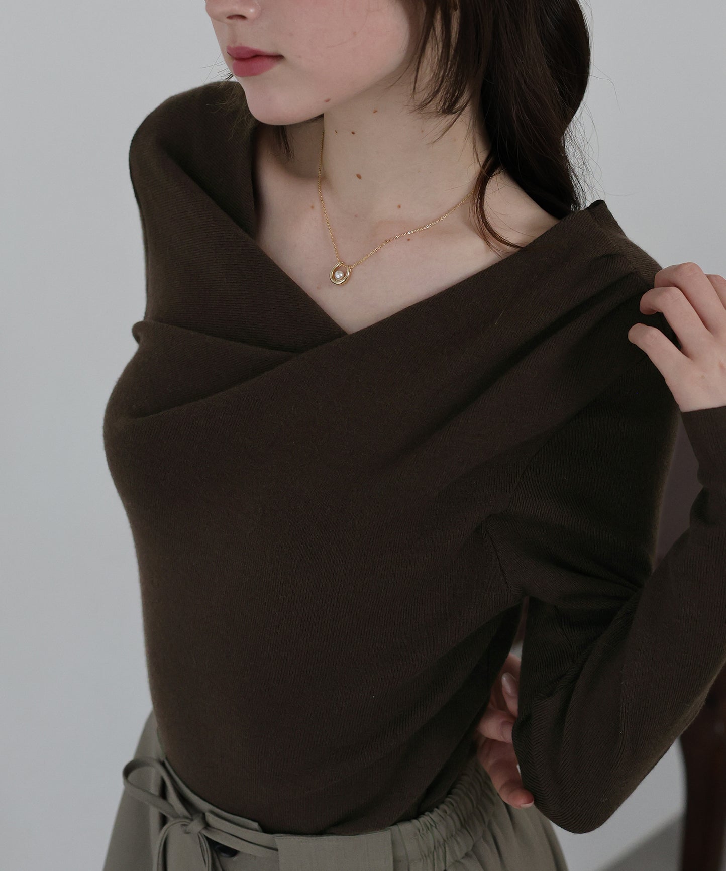 【早割5％OFF】ドレープネックニット【ネコポス】