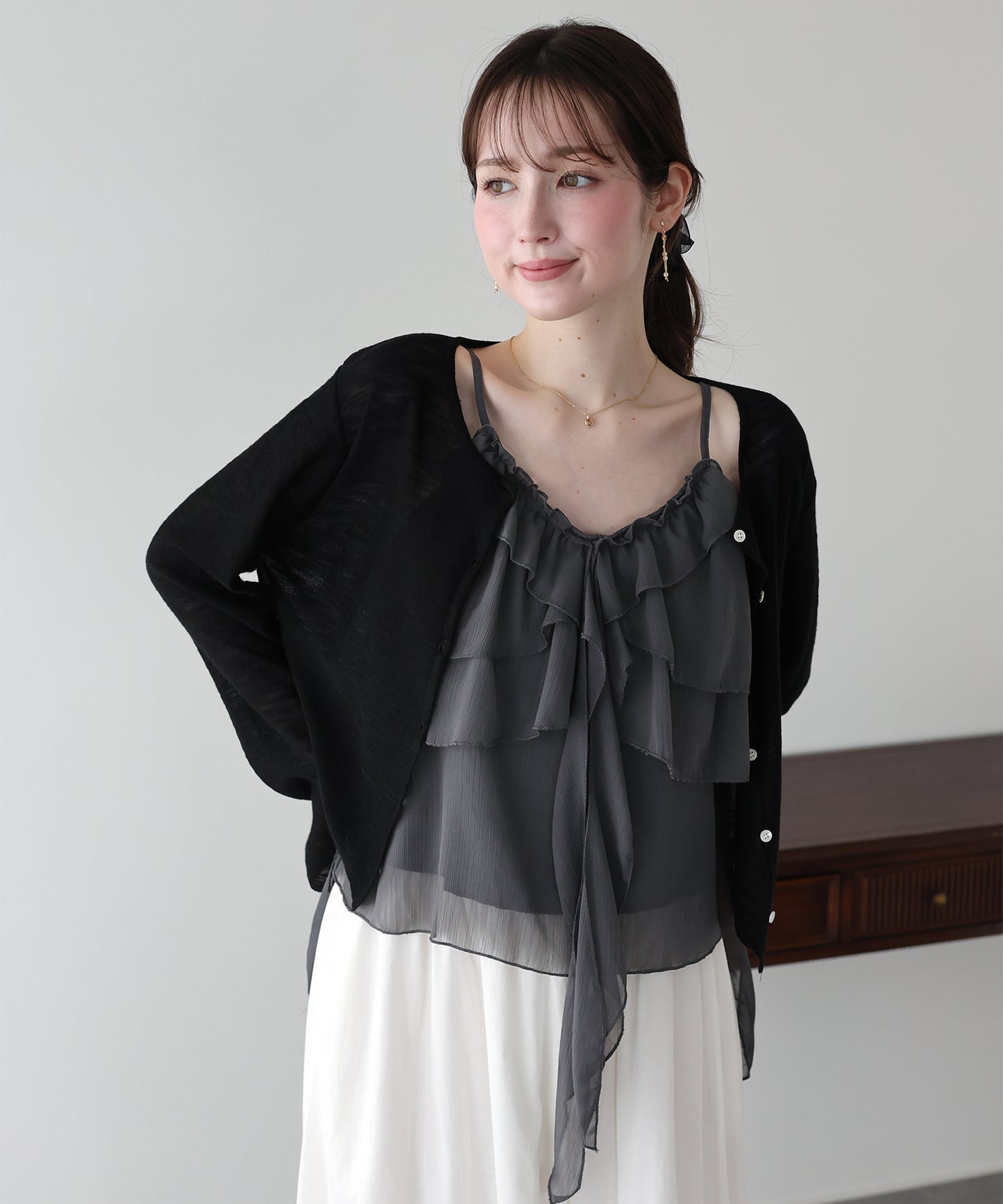 【早割5％OFF】シフォンティアードキャミソール【メール便】
