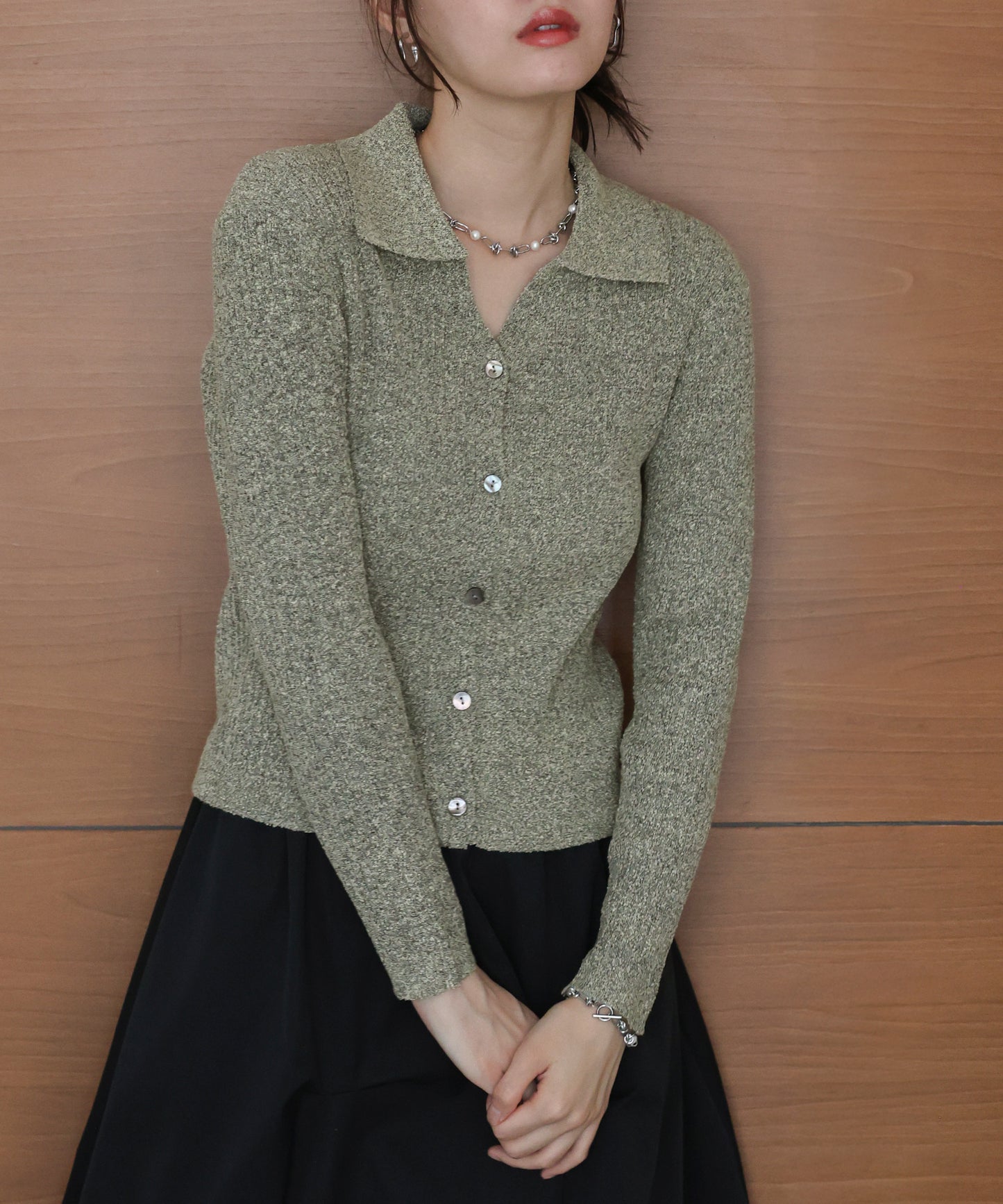 【早割5％OFF】メランジスキッパーニット
