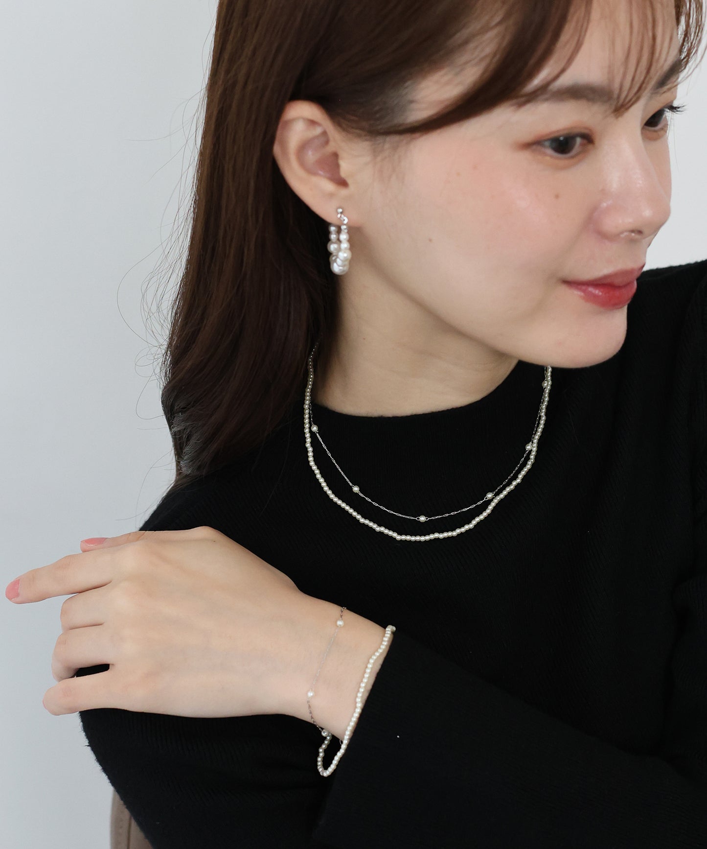 パール2連ブレスレット / ニッケルフリー【ネコポス】