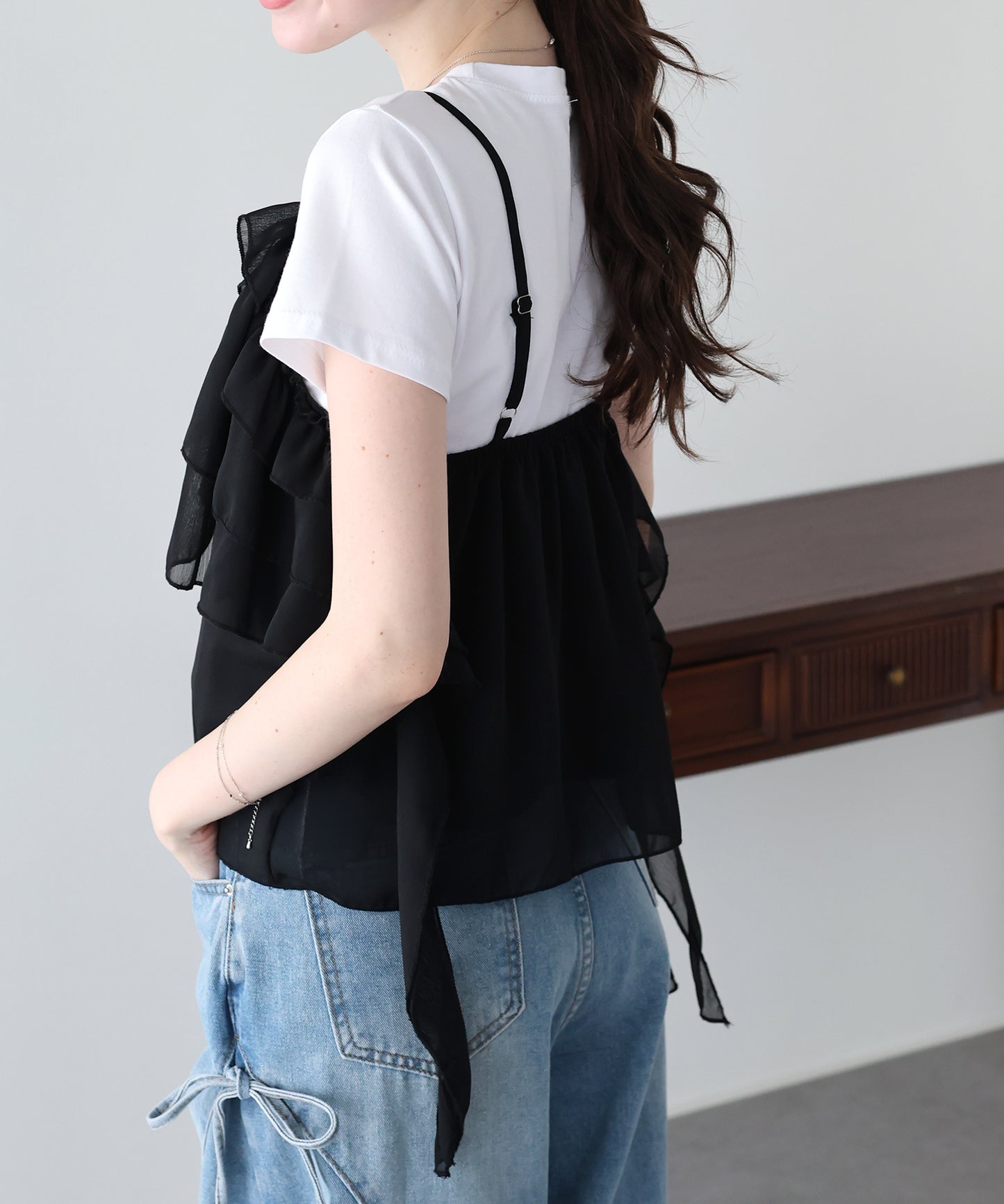 【早割5％OFF】シフォンティアードキャミソール【メール便】