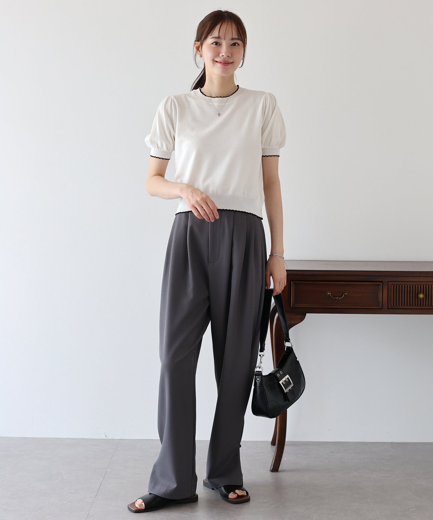 【TIME SALE】配色スカラップニット
