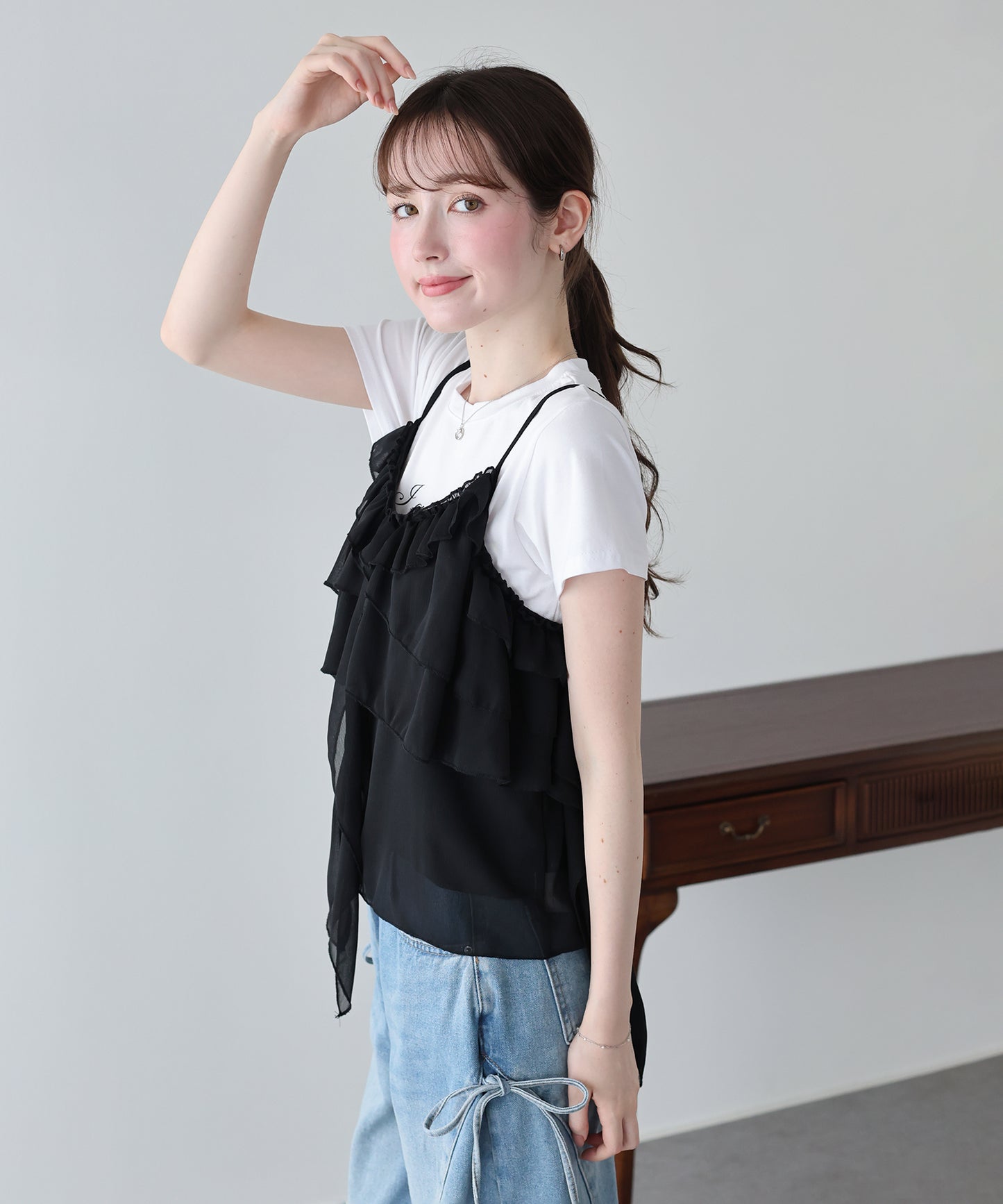 【早割5％OFF】シフォンティアードキャミソール【メール便】