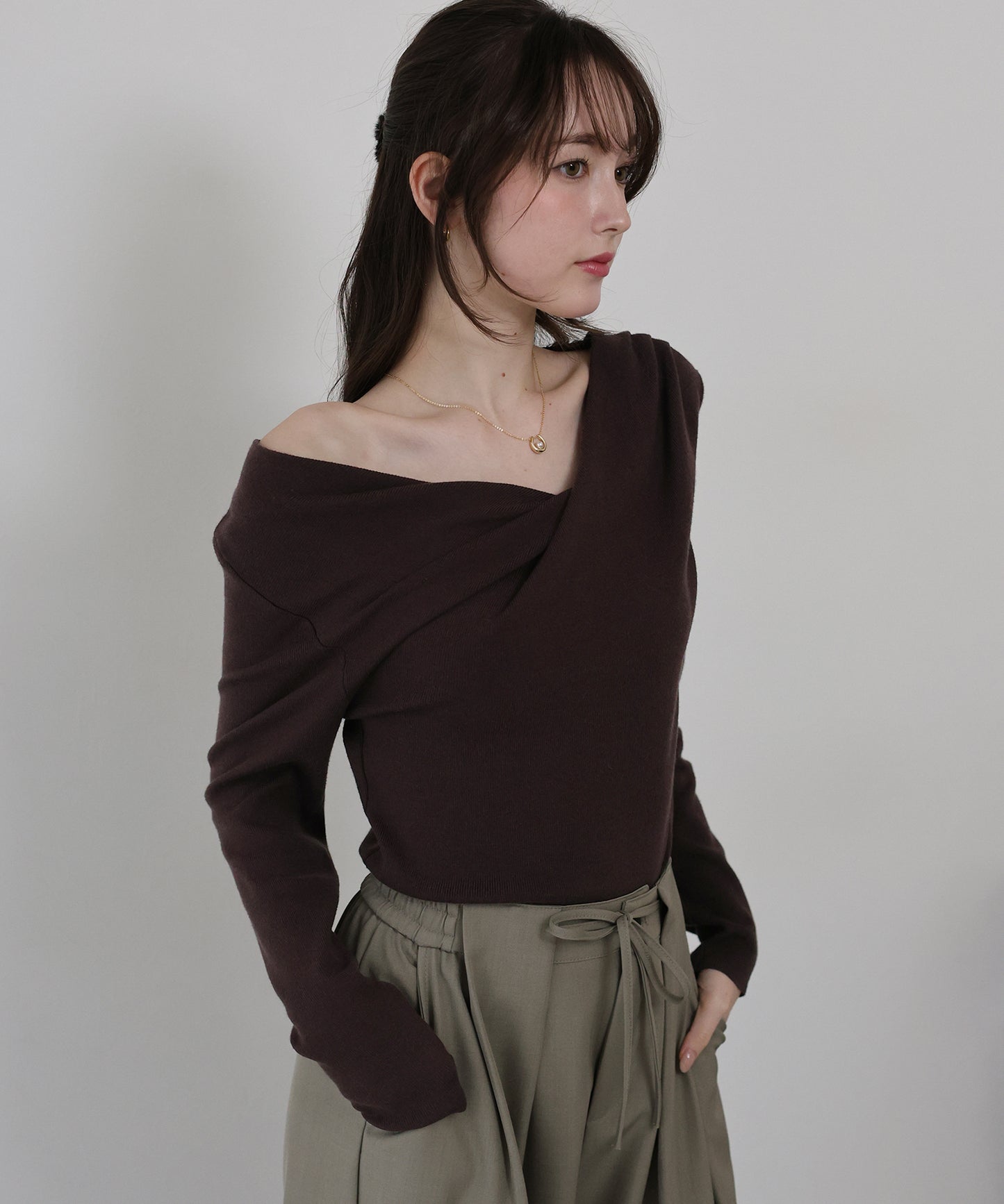 ドレープネックニット【ネコポス】