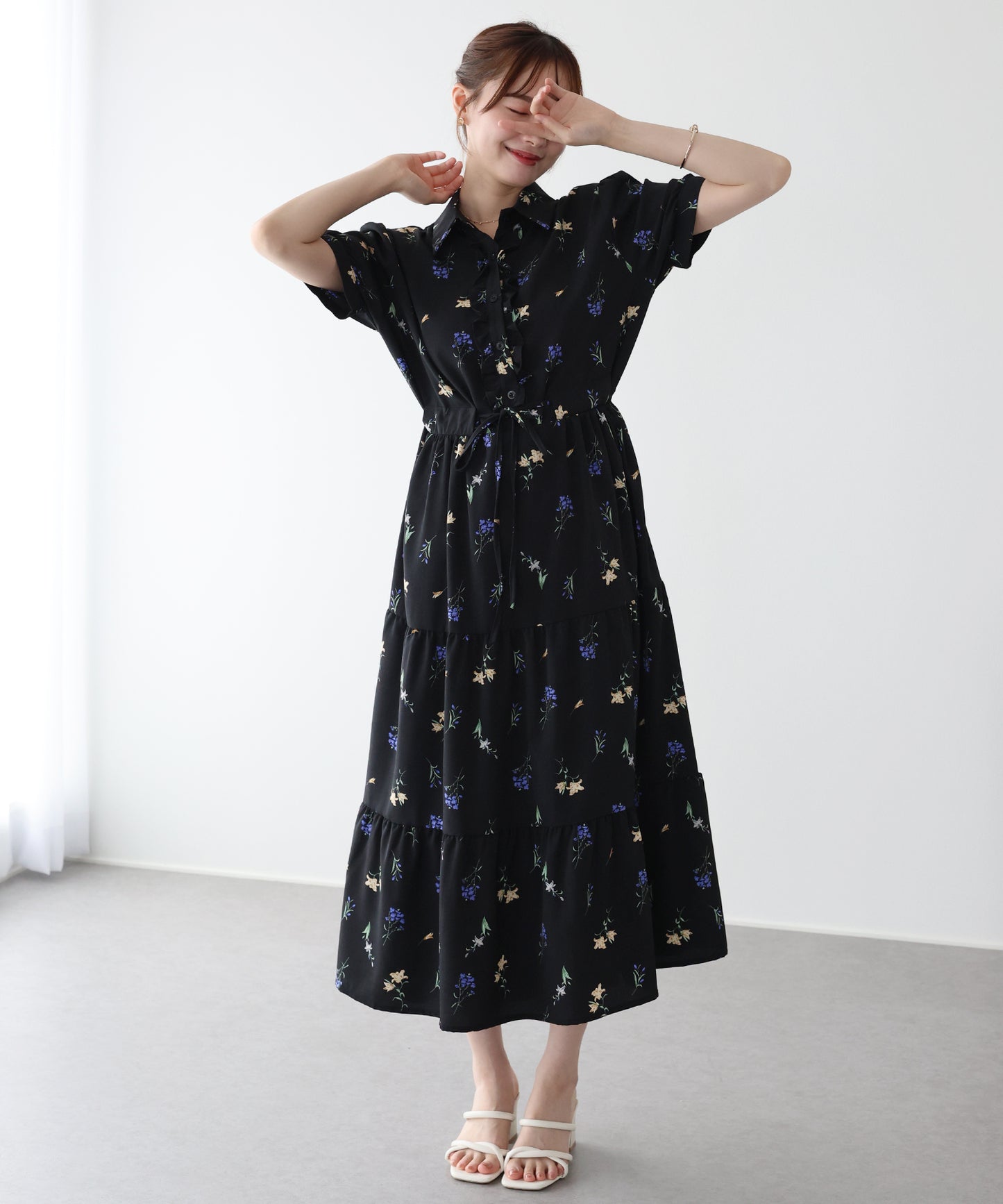 【早割5％OFF】フロントフリルワンピース