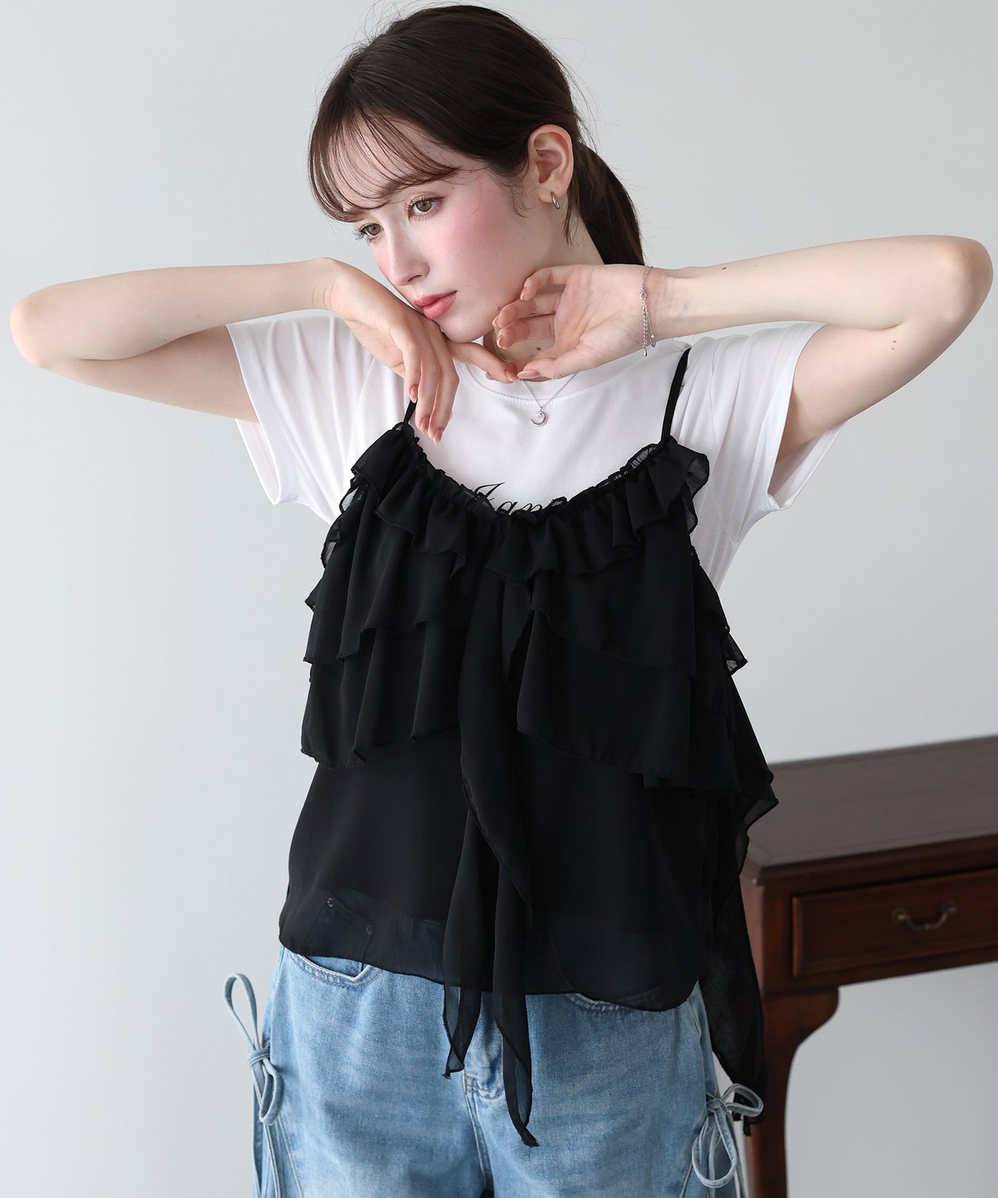 【早割5％OFF】シフォンティアードキャミソール【メール便】