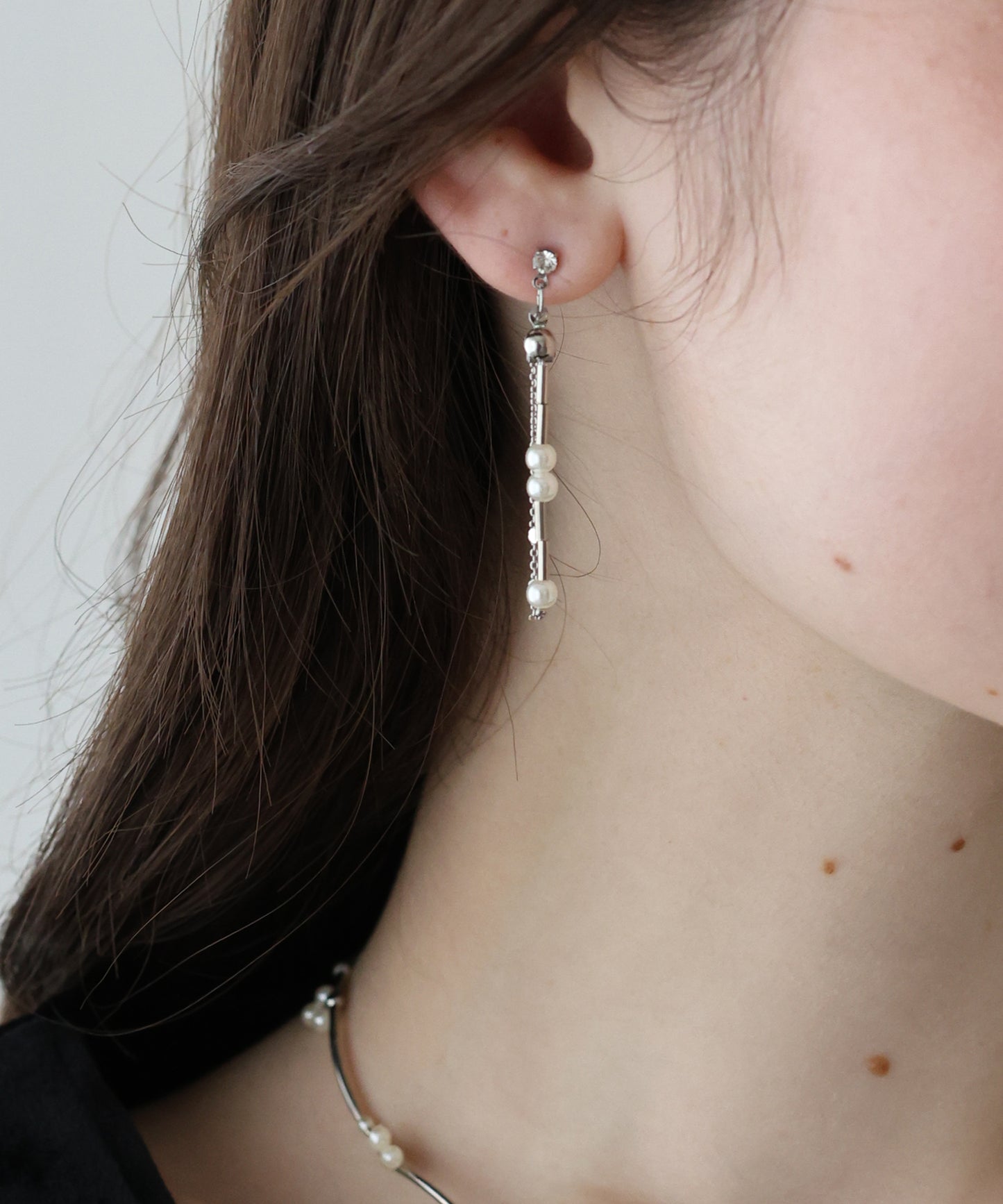 【早割5％OFF】パールロングチェーンピアス【ネコポス】