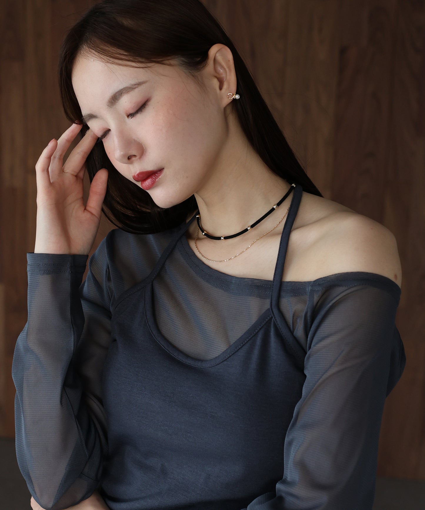 【早割5％OFF】チェーン&ボールコード2連ネックレス / ニッケルフリー【ネコポス】