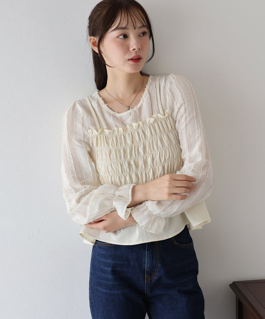 ビスチェレイヤードブラウス【ネコポス】