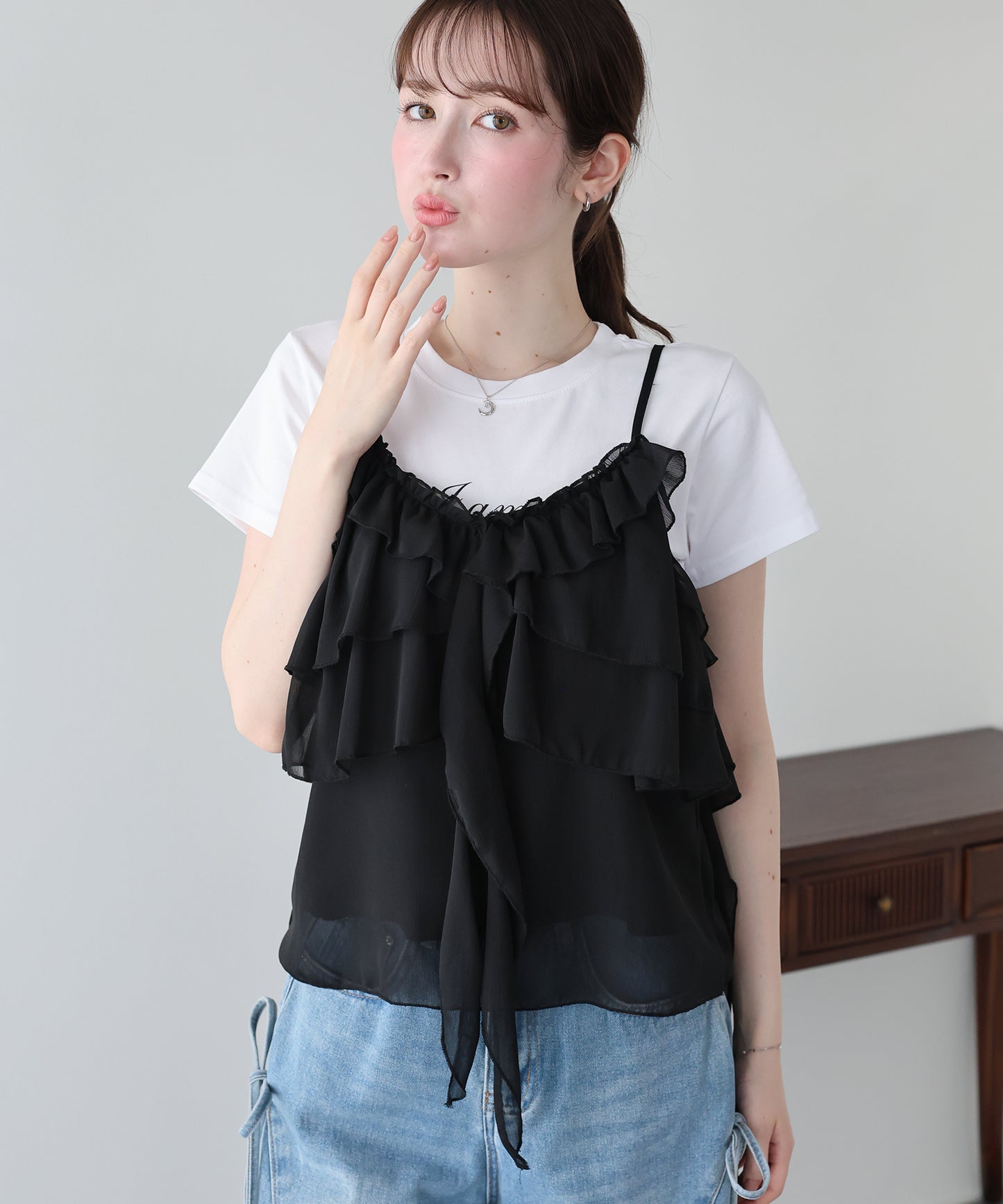 【早割5％OFF】シフォンティアードキャミソール【メール便】