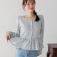 【早割5％OFF】《２サイズ展開》ツイードペプラムトップス