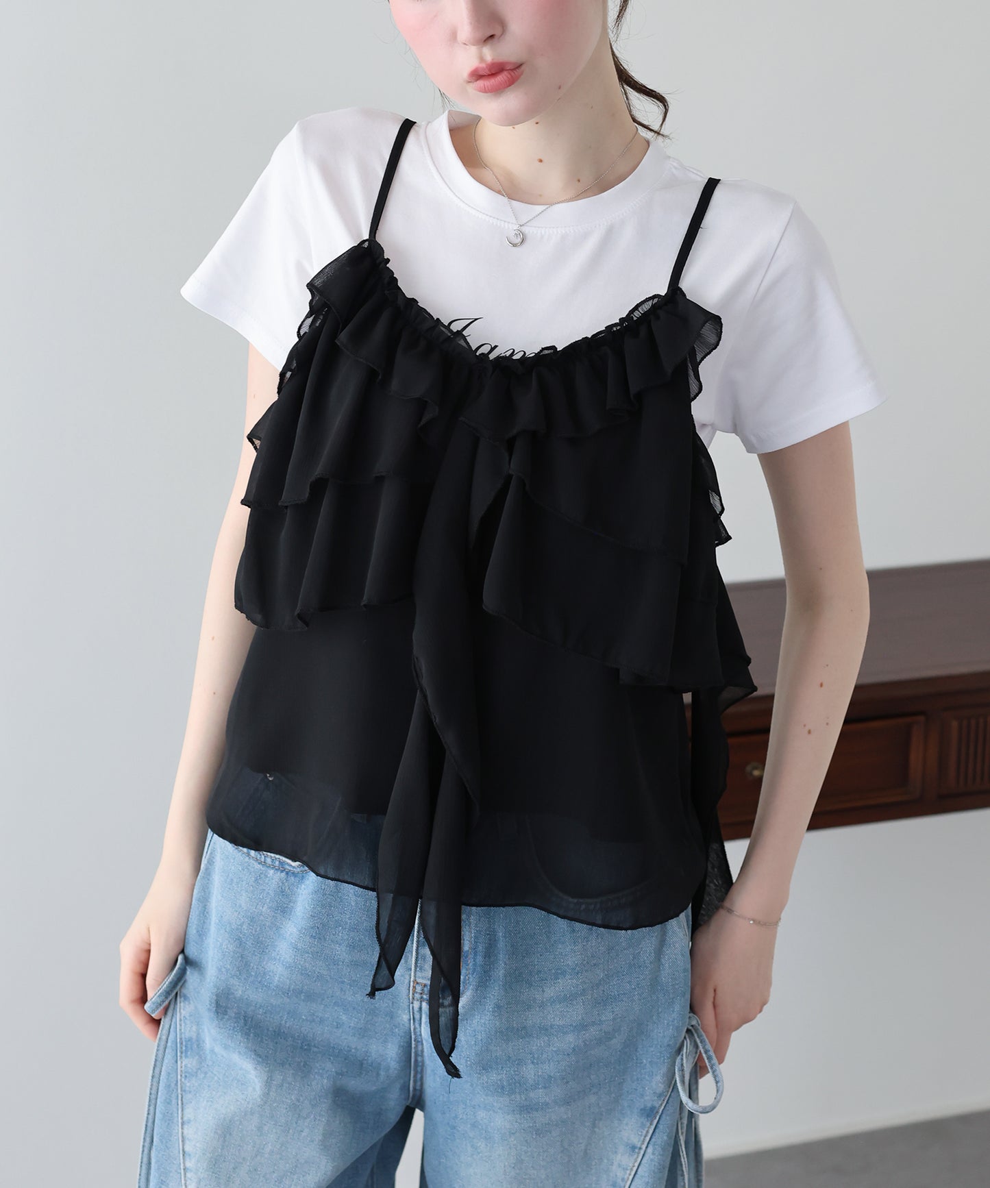 【早割5％OFF】シフォンティアードキャミソール【メール便】
