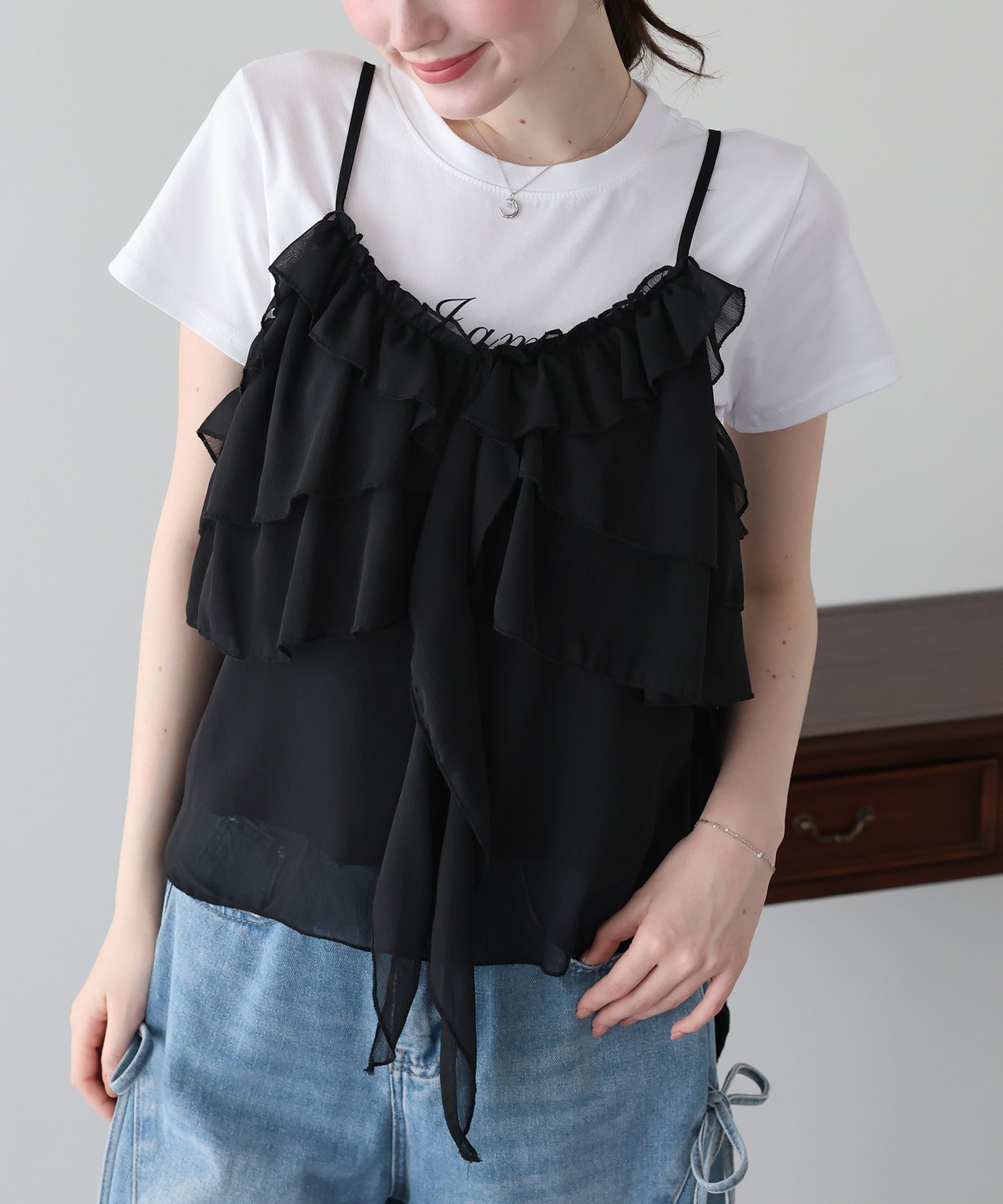 【早割5％OFF】シフォンティアードキャミソール【メール便】