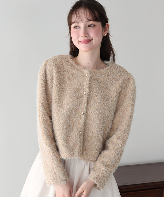 【早割5％OFF】ゴールドボタンシャギージャケット