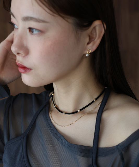 【早割5％OFF】チェーン&ボールコード2連ネックレス / ニッケルフリー【ネコポス】